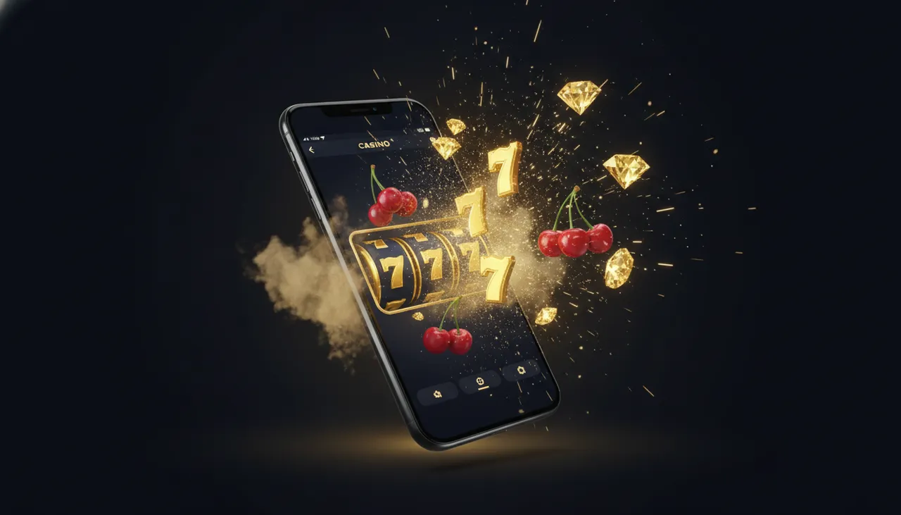 RollXO app on smartphone with casino lobby